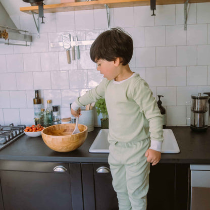 Long-Sleeve Pajamas | Solid Green